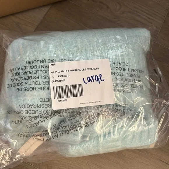 NWT! Anthropologie Blue The Blake Slouchy-Sleeve Crew-Neck Sweater by Pilcro 🪑 - Picture 6 of 7